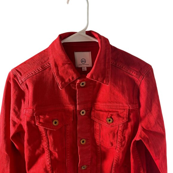 AG Jeans Mya Denim Jacket Women's Size Small in Sulfur Dye Red New Without Tags! - Picture 3 of 6